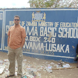 Outside the elementary school at the Chowama compound where we attended church on Sunday
