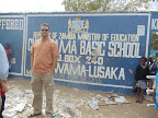 Outside the elementary school at the Chowama compound where we attended church on Sunday