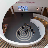 Musicians prepare to set up in the foyer of the Museum of Liverpool LIF'12 -1 Museum of Liverpool - Musicians Set Up