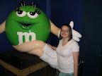 Christina with her heroine, the green M&M.