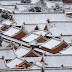 The rooftops of the Forbidden City on a snowy morning, Beijing.