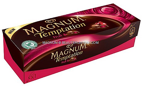 Magnum Temptation Hazelnut bons bons Fruit  Impulse Singles price $4.90 Multipacks $13.90 supermarkets store 7-11 petrol kiosks