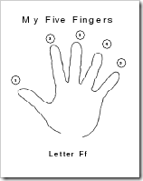 Letter Ff My Five Fingers Printable