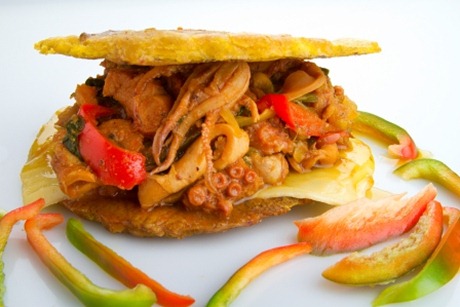 Patacon de mariscos Patacon de mariscos