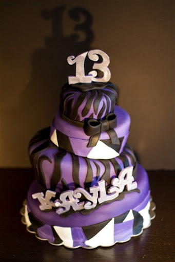 Purple Zebra Surprise Cake