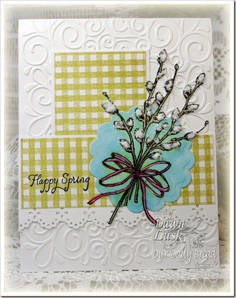 Happy Spring, Gingham Background, Recipe Card and Tags Dies, Our Daily Bread designs, Flower Soft