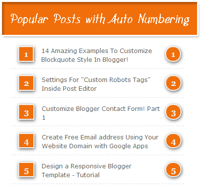 Popular Posts Widget