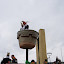 On a pedestal.