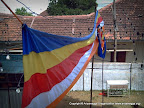 Hanging Buddhist Flag in Ruwanweliseya Road