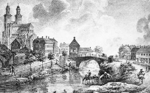 bild av Uppsala från början av 1700-talet