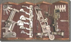 VS Singer wooden box open with attachments from Maryann VS Singer wooden box open with attachments from Maryann