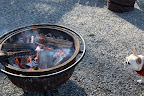 This fire smells so smokey and good, but I know to stay back.