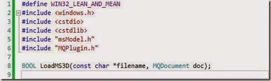 MS3D lines 1 to 8 MS3D lines 1 to 8