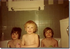 Sarah in the rub a dub tub