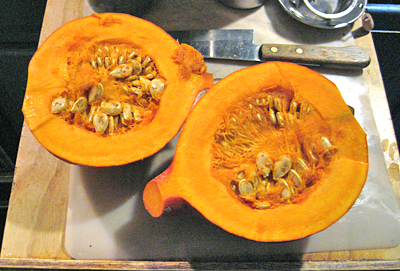 The opening of the squash...click through to see the rest of my soup creation! The opening of the squash...click through to see the rest of my soup creation!