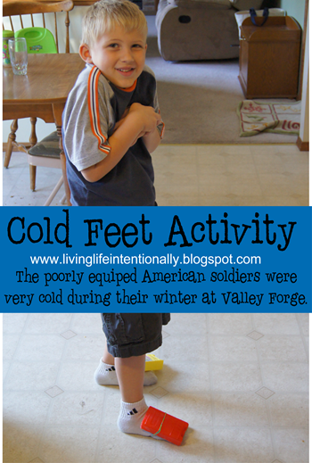 Valley forge Cold Feet Activity for Kids (Winter 1777-1778 ) Valley forge Cold Feet Activity for Kids (Winter 1777-1778 )
