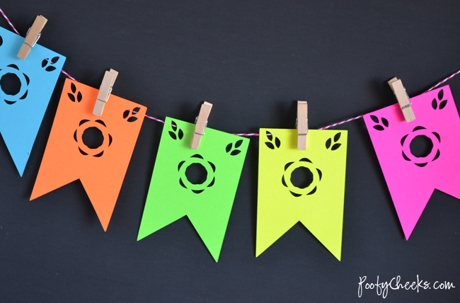Cinco de Mayo Pennant Banner with silhouette files
