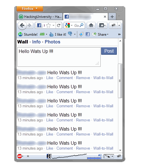 Friends Wall Flooding Trick Facebook