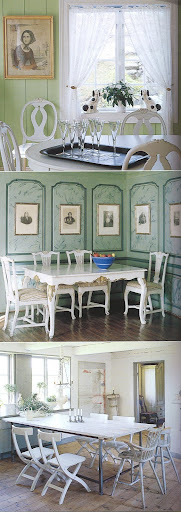 Suites of furniture painted white or light gray set against pale walls feel like mid-summer all year round.