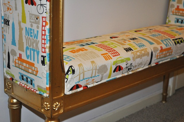 DIY upholstered little bench 