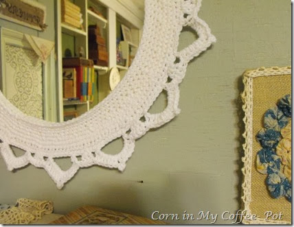 crocheted frame closeup