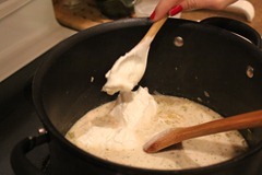 Sour Cream into White Chicken Chili