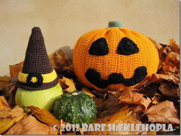 H&aelig;klet Halloween Gr&aelig;skar Crochet Haloween Pumpkin 3