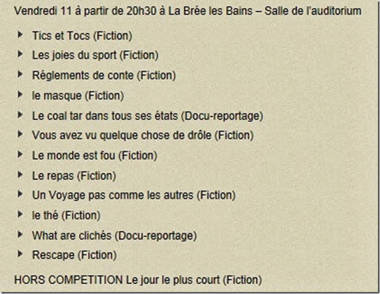 Films compétitions