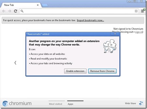 Google Chrome 25 impedisce installazione nascosta delle estensioni 