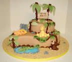 Jungle themed shower cake