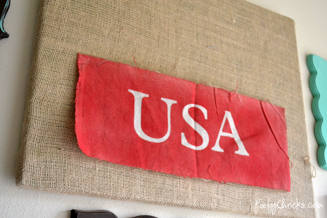 USA Burlap Canvas - Patriotic Holiday craft made with a Silhouette or Cricut.