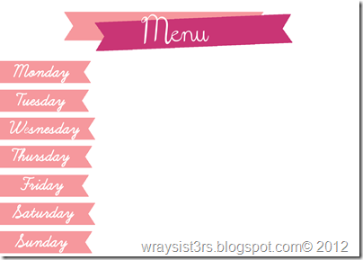 menu pink