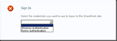 The Sign In page, in which end users select the authentication method when multiple authentication The Sign In page, in which end users select the authentication method when multiple authentication