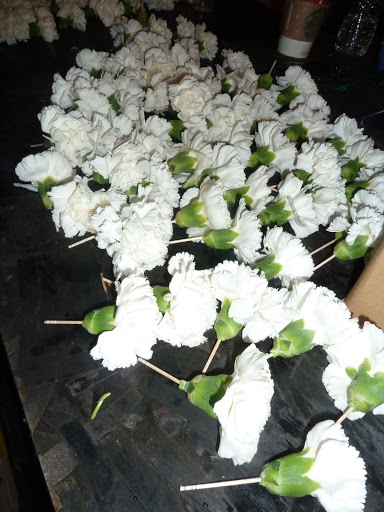 Carnations, clipped, staked, and ready to be turned into a wreath! Carnations, clipped, staked, and ready to be turned into a wreath!