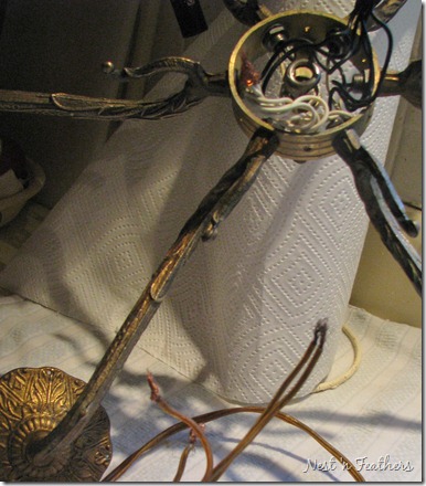 Nest N Feathers Antique Chandelier Part 2 Rewiring Etc Chandelier Wiring 2