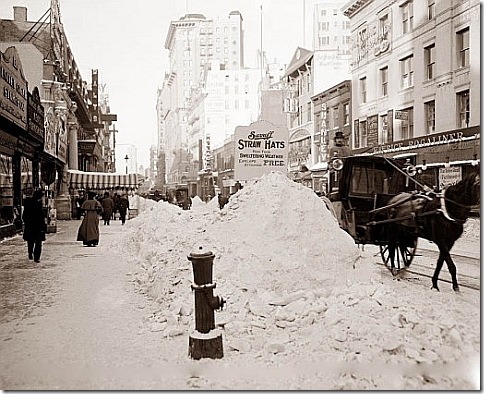 Снег в Нью-Йорке в 1905 году