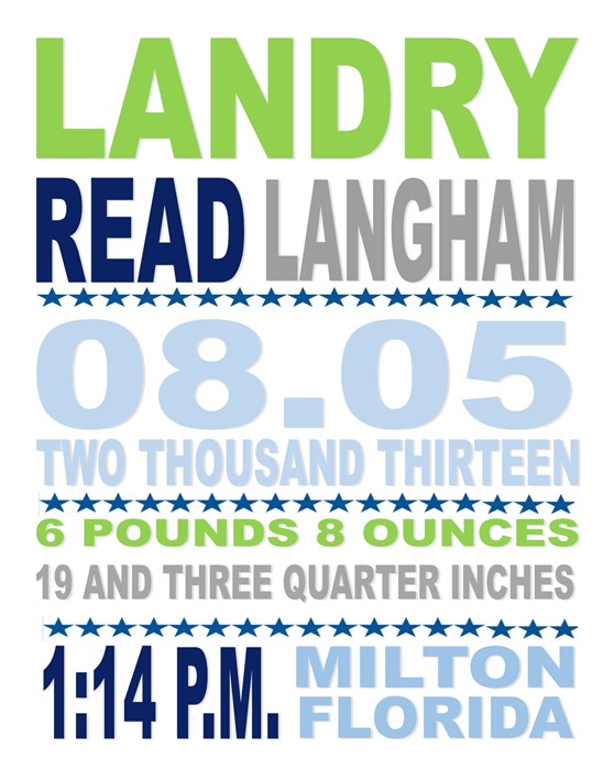 Landry Name Poster