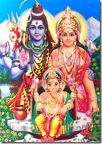 Mother Parvati and Lord Shiva with son Ganesha