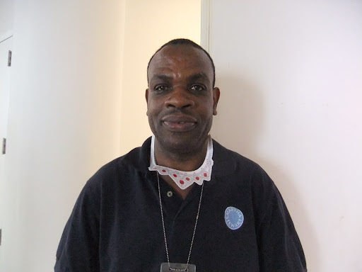 Lincoln Patterson, maintenance associate, shows he can rock a diamond necklace.
