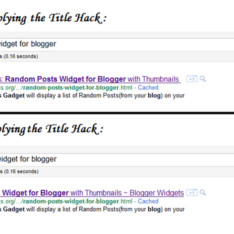 Optimise Blog Title for Search engine Results and increase visitors