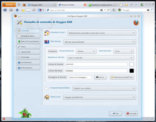 Oxygen KDE 4.0 pannello configurazione