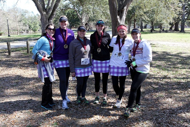 Photos of the Girls on the Geaux running the Mississippi River levee during the Rouge-Orleans ultramarathon relay on Feb. 11-12, 2012.