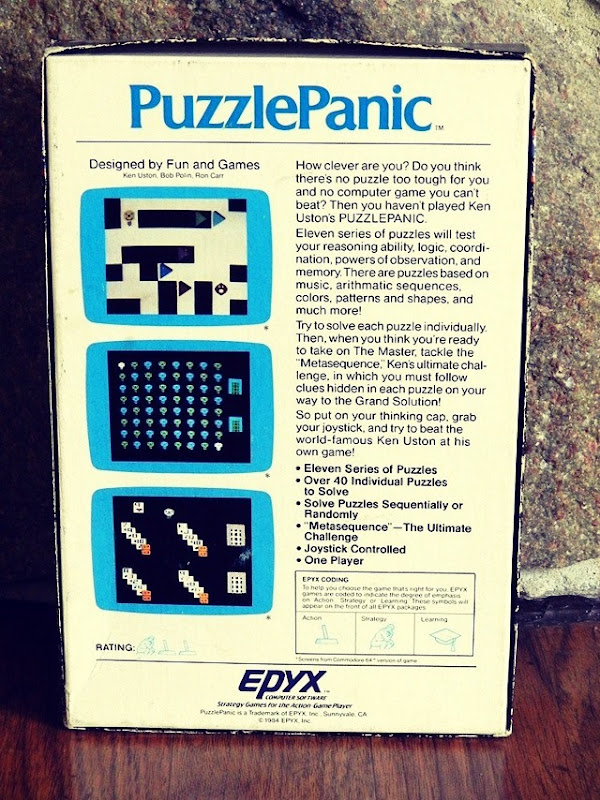 Puzzle Panic Game Back Of Box