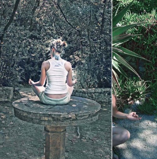 Meditation In Garden, Yoga And Meditation
