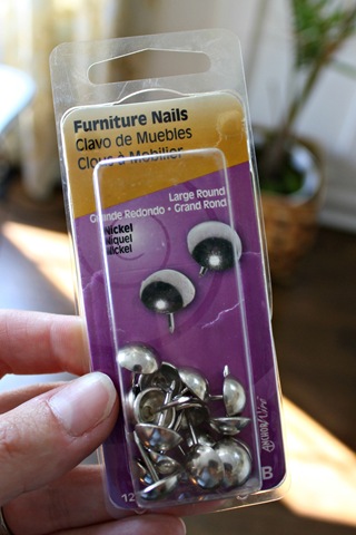 nail head trim for furniture. I got mine from True Value and it's the only
