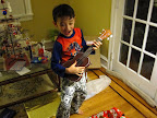 Eidan enjoying his new ukulele