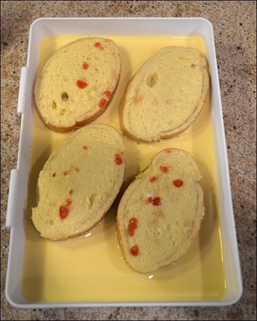 dip bread in egg mixture dip bread in egg mixture