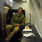 Enjoying some canapés while the rest of the passenvers board.