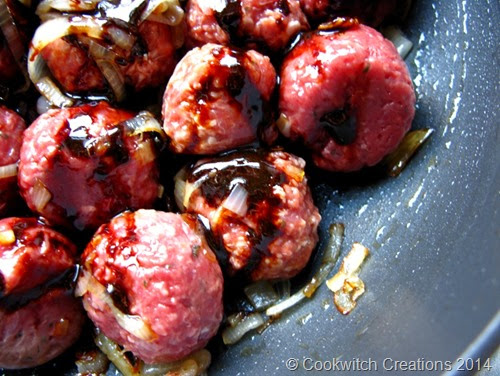 Meatballs with added glaze Meatballs with added glaze