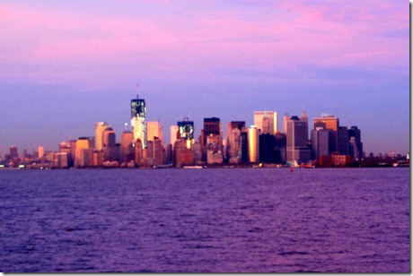 Staten Island Ferry, NYC skyline, and Statue of Liberty with the Godbys